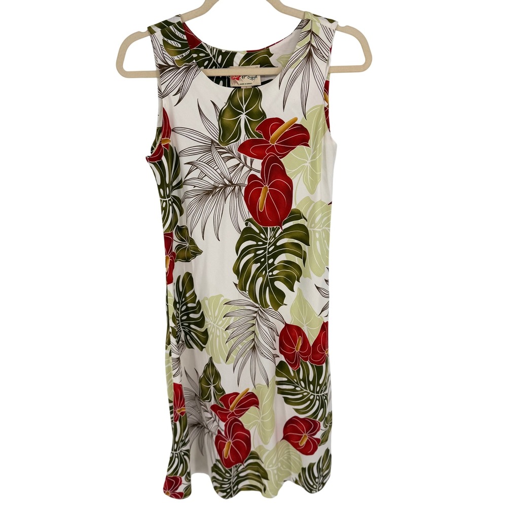 VTG Hilo Hattie Hawaiian Dress Women Small Floral Tropical Midi Vacation Resort